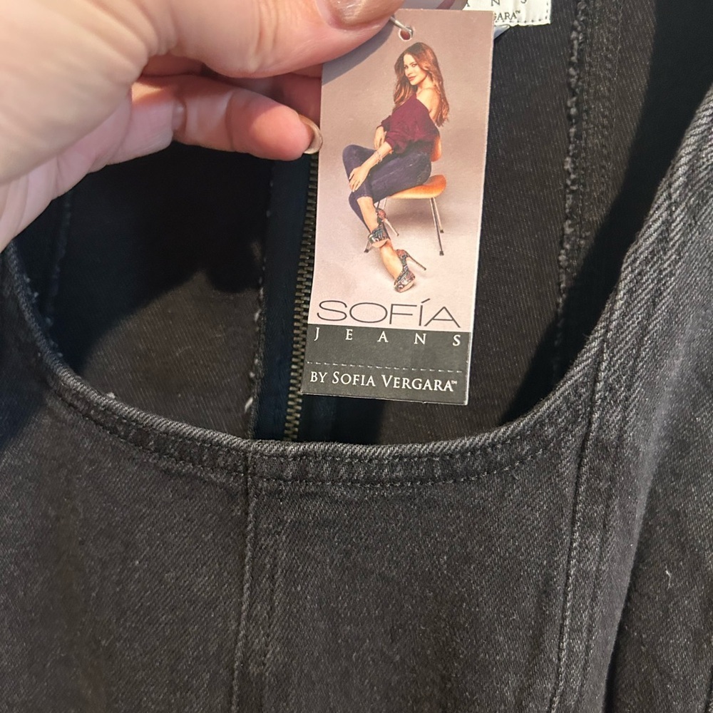 NWT Sofia V Black Sleeveless Jeans dress Size 10 - Picture 4 of 7